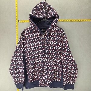 Undefeated Hoodie Mens Large Navy All Over U Logo Full Zip Thick Heavy Graphic